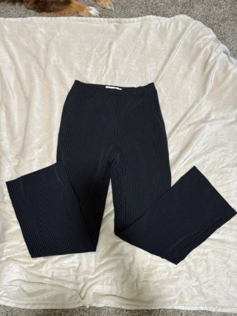 Garfield & Marks black and white pin striped suit pants for women, bootleg cut